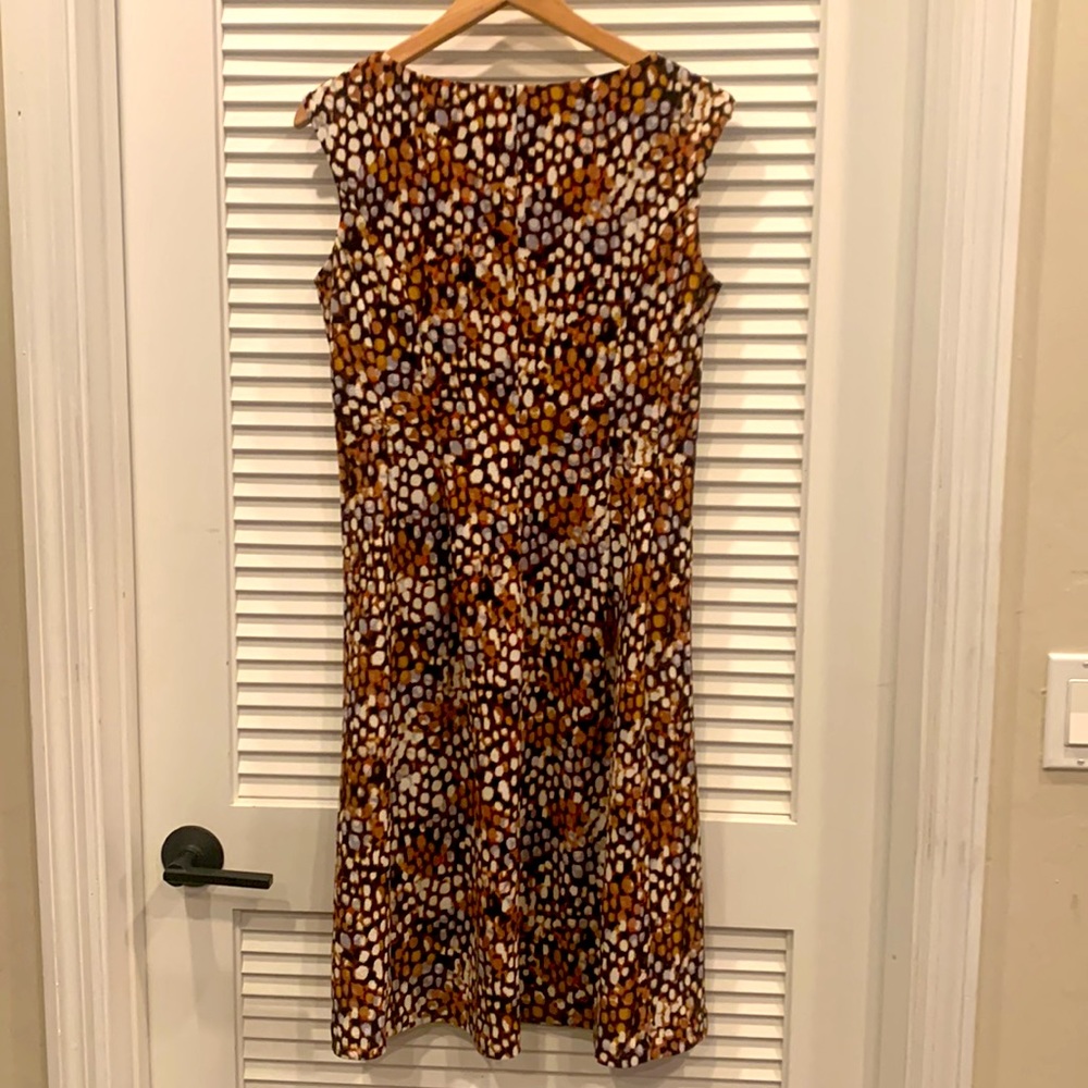 Kasper Neutral Patterned Dress - image 8